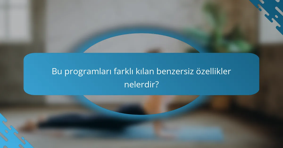Bu programları farklı kılan benzersiz özellikler nelerdir?