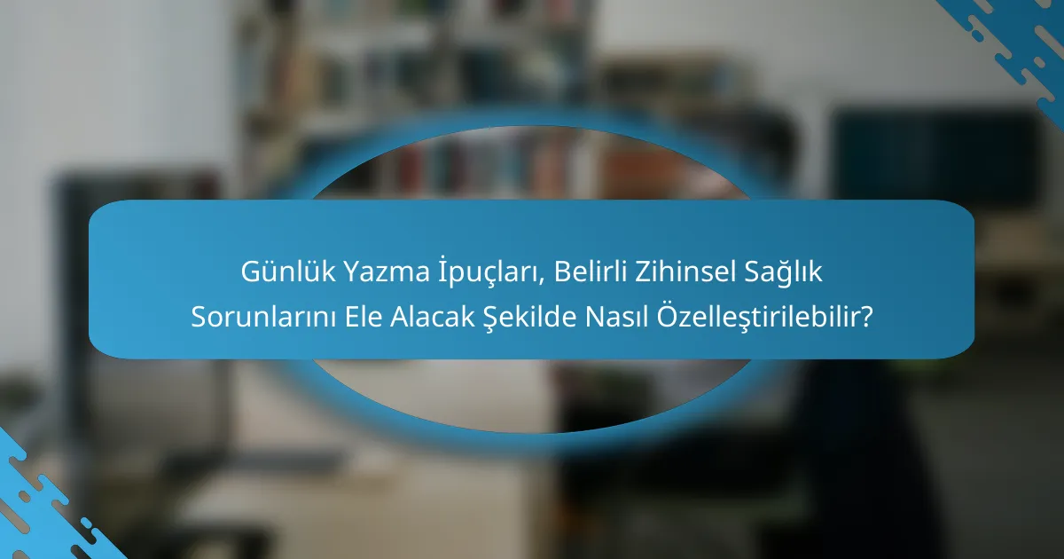 Günlük Yazma İpuçları, Belirli Zihinsel Sağlık Sorunlarını Ele Alacak Şekilde Nasıl Özelleştirilebilir?
