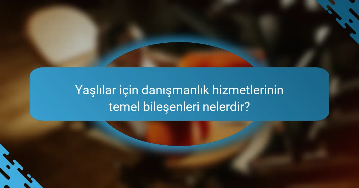 Yaşlılar için danışmanlık hizmetlerinin temel bileşenleri nelerdir?